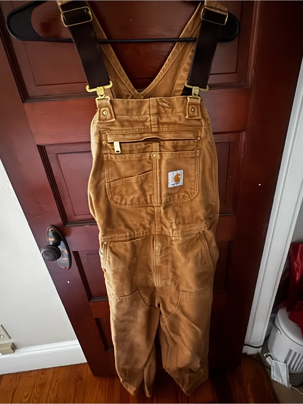 Carhartt Duck Bib Overalls 32x30 | Brown | Distressed Workwear | Style 102776